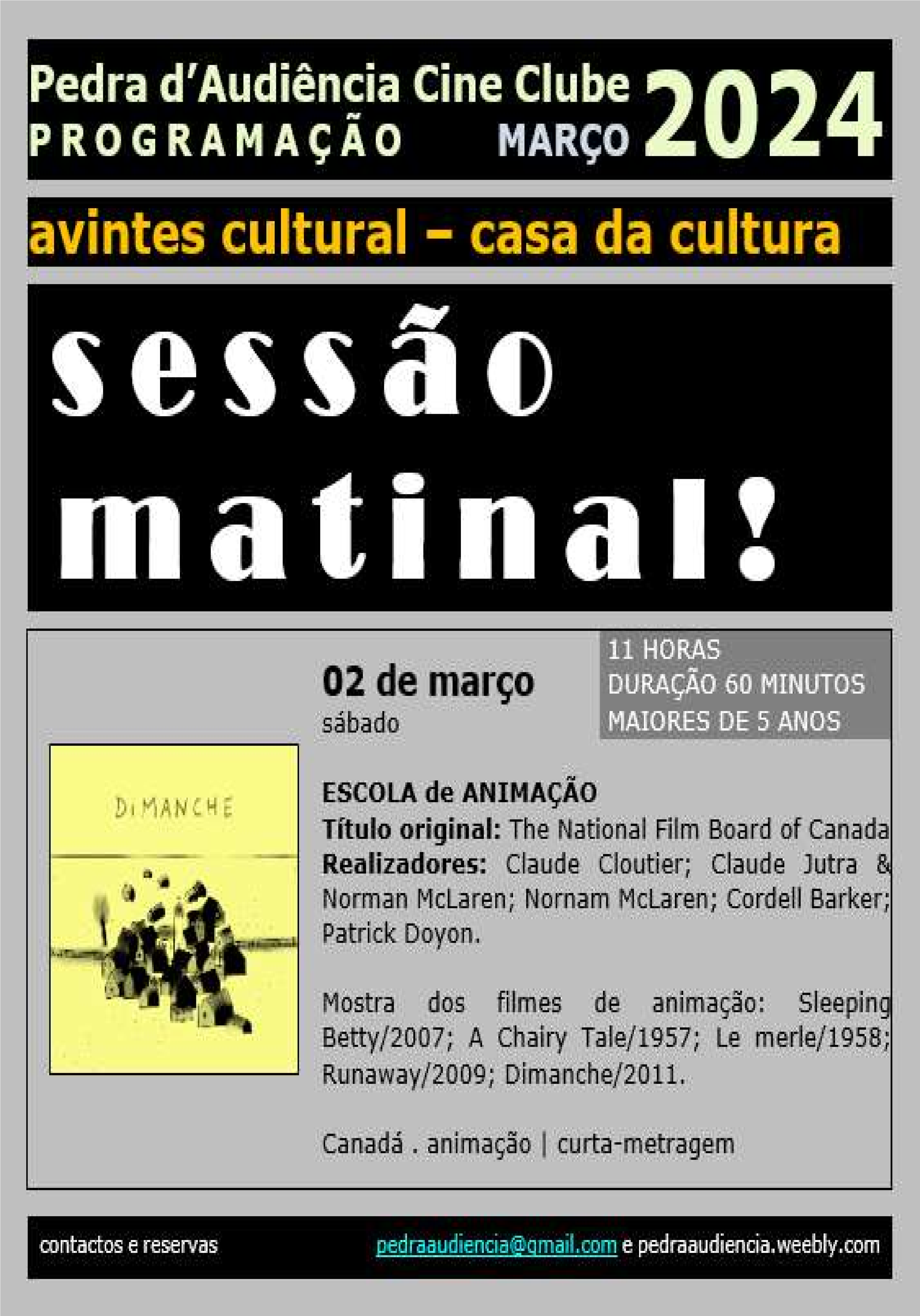 cartaz sessão matinal