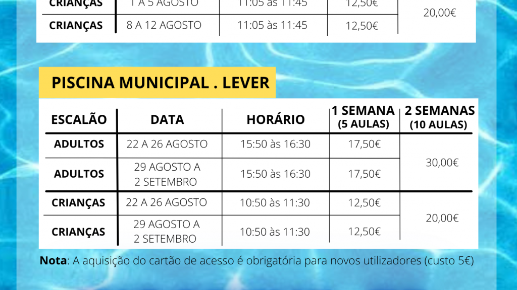cursos natação