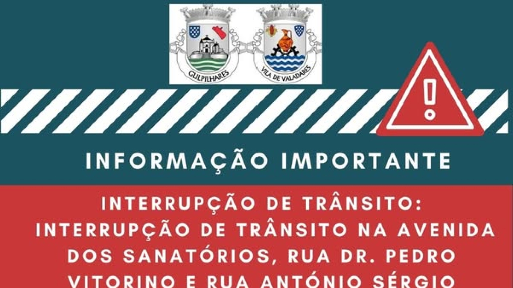 União de freguesias anuncia interrupção de trânsito