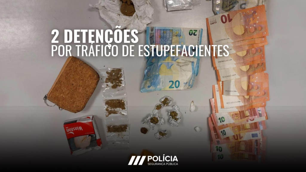 Substâncias ilícitas e dinheiro apreendidos na operação da PSP