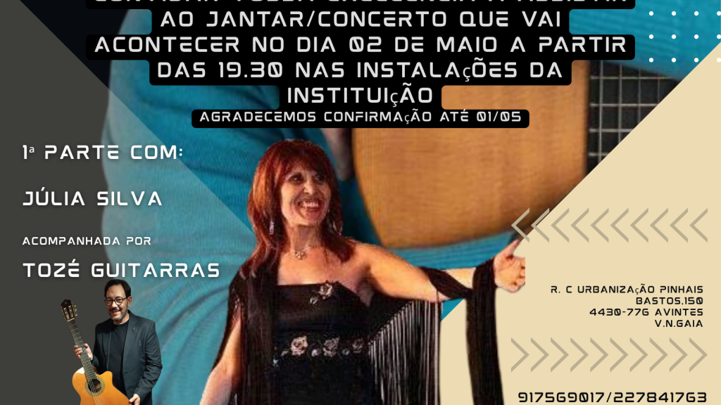 ACMA vai organizar noite cultural com jantar-concerto em Avintes